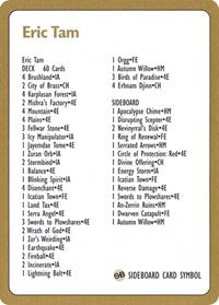 1996 Eric Tam Decklist Card [World Championship Decks] | Eastridge Sports Cards & Games