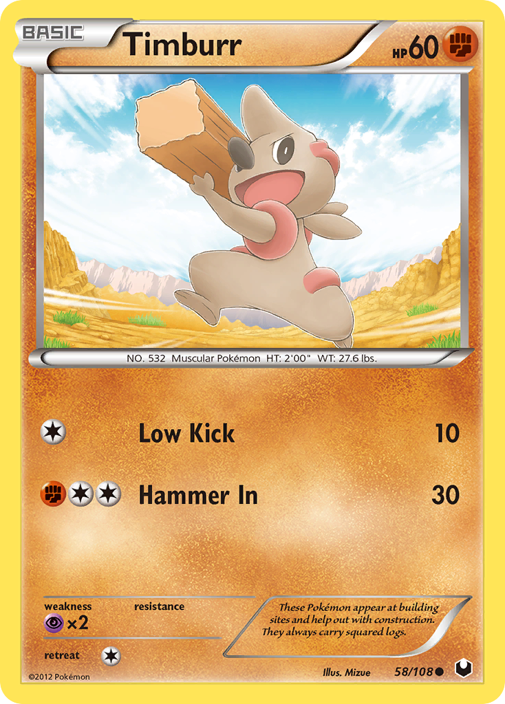 Timburr (58/108) [Black & White: Dark Explorers] | Eastridge Sports Cards & Games