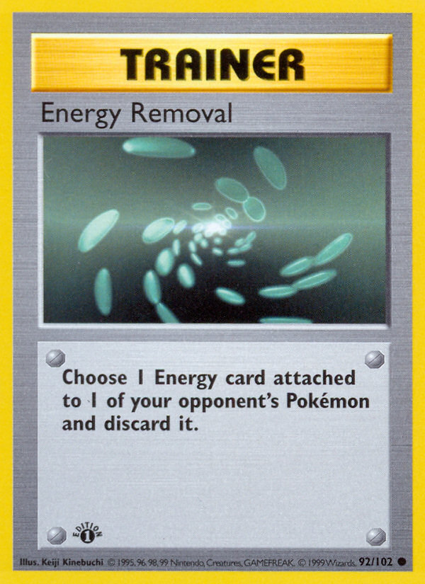 Energy Removal (92/102) (Shadowless) [Base Set 1st Edition] | Eastridge Sports Cards & Games