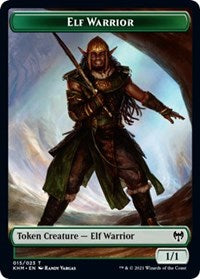Elf Warrior // Demon Berserker Double-sided Token [Kaldheim Tokens] | Eastridge Sports Cards & Games