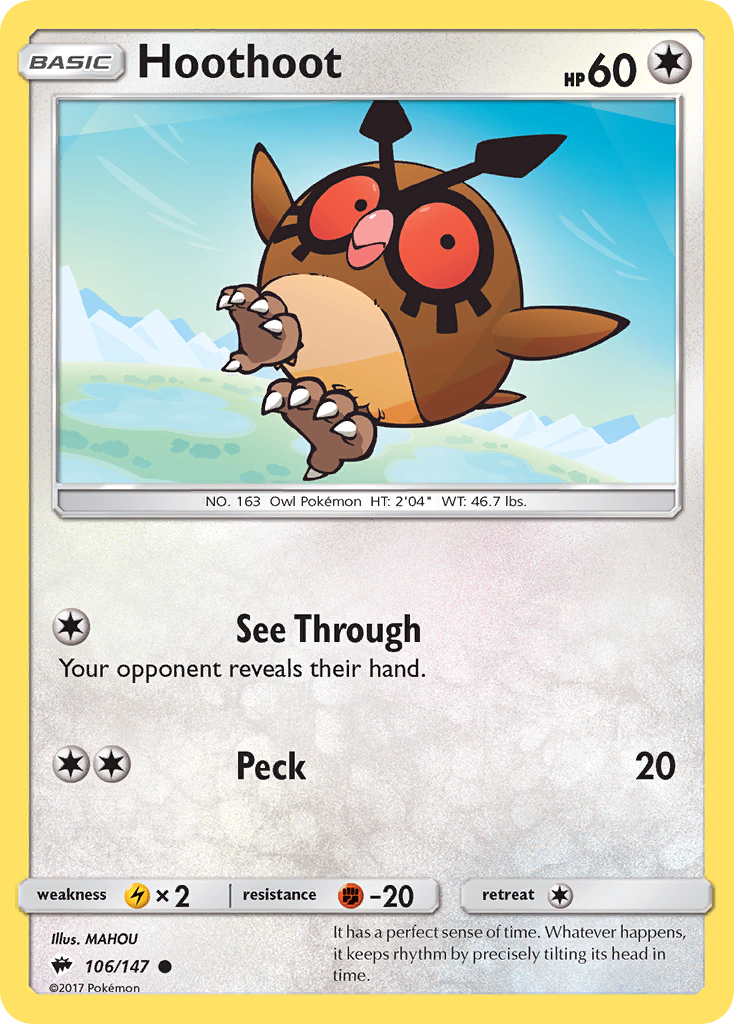 Hoothoot (106/147) [Sun & Moon: Burning Shadows] | Eastridge Sports Cards & Games