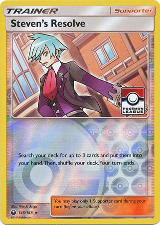 Steven's Resolve (145/168) (League Promo) [Sun & Moon: Celestial Storm] | Eastridge Sports Cards & Games