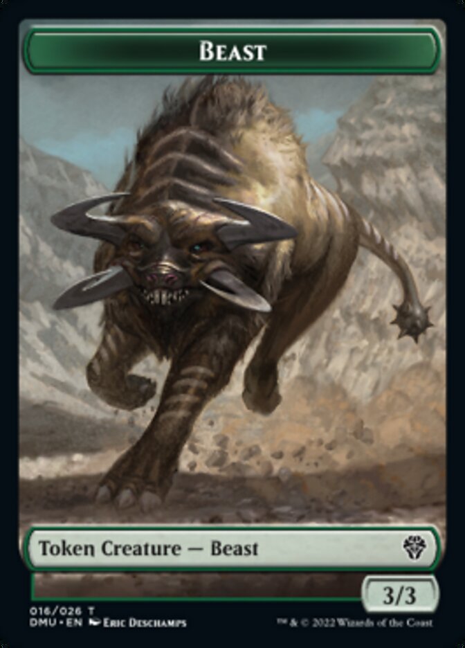 Soldier // Beast Double-sided Token [Dominaria United Tokens] | Eastridge Sports Cards & Games