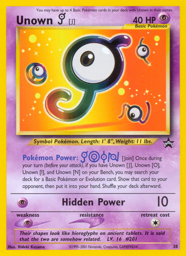 Unown [J] (38) [Wizards of the Coast: Black Star Promos] | Eastridge Sports Cards & Games