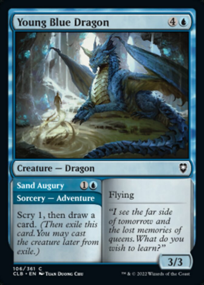 Young Blue Dragon // Sand Augury [Commander Legends: Battle for Baldur's Gate] | Eastridge Sports Cards & Games