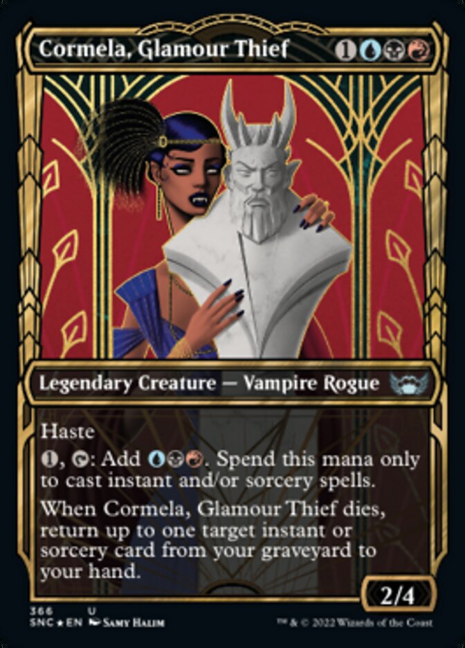 Cormela, Glamour Thief (Showcase Golden Age Gilded Foil) [Streets of New Capenna] | Eastridge Sports Cards & Games