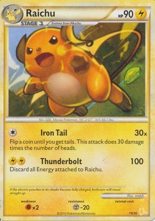 Raichu (19/30) [HeartGold & SoulSilver: Trainer Kit - Raichu] | Eastridge Sports Cards & Games