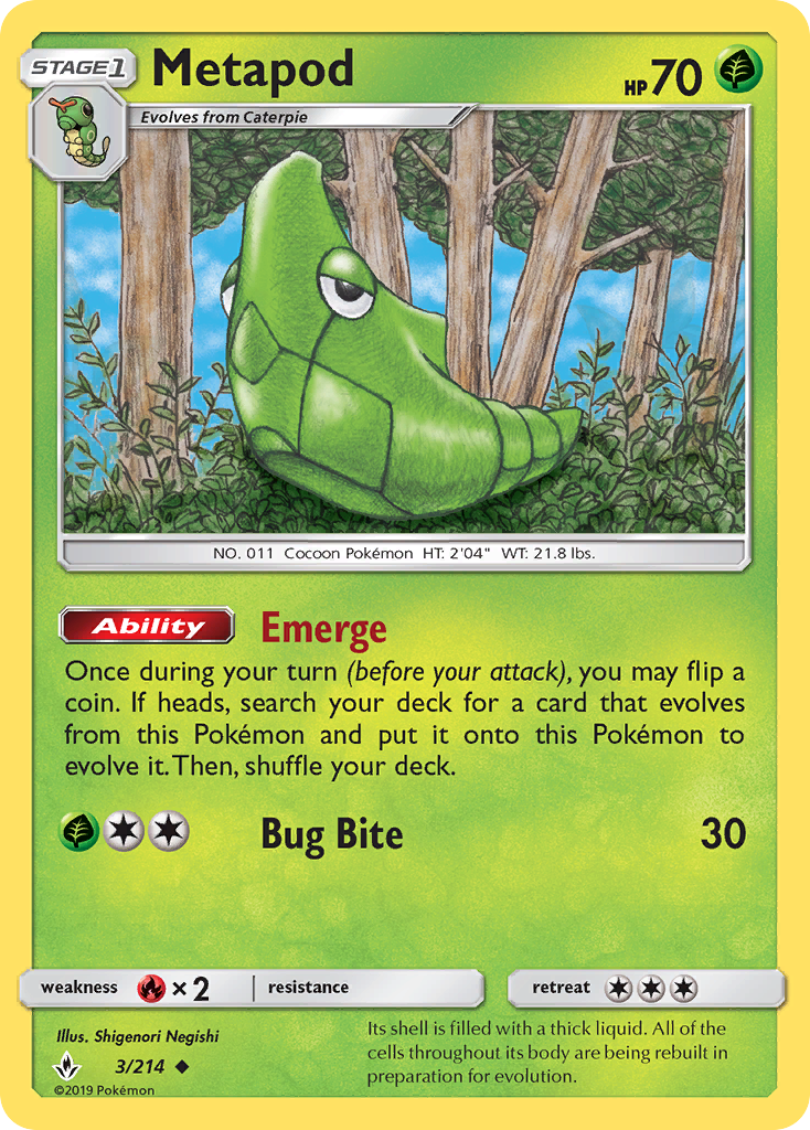 Metapod (3/214) [Sun & Moon: Unbroken Bonds] | Eastridge Sports Cards & Games