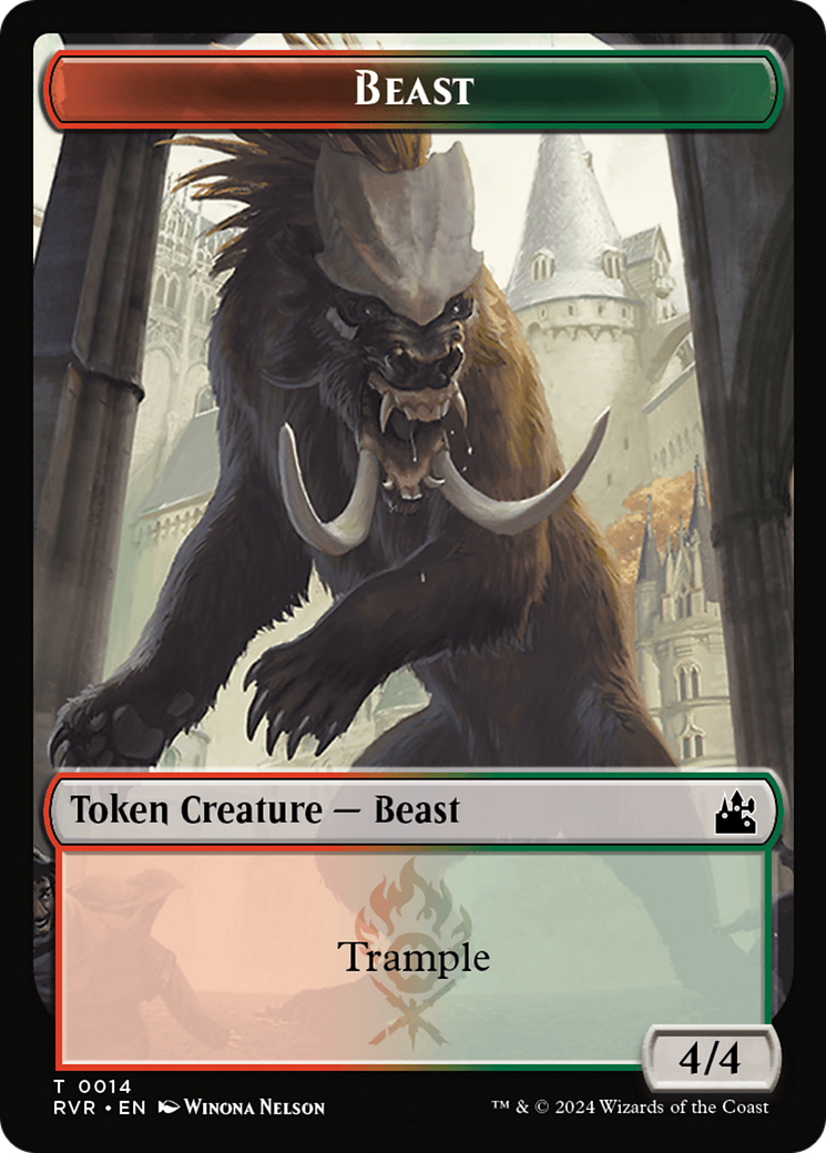 Goblin (0008) // Beast Double-Sided Token [Ravnica Remastered Tokens] | Eastridge Sports Cards & Games