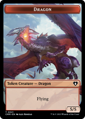 Saproling // Dragon (0021) Double-Sided Token [Commander Masters Tokens] | Eastridge Sports Cards & Games
