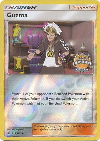 Guzma (115/147) (League Promo) (Staff) [Sun & Moon: Burning Shadows] | Eastridge Sports Cards & Games