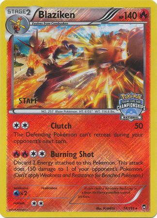 Blaziken (14/111) (Staff National Championship Promo) [XY: Furious Fists] | Eastridge Sports Cards & Games