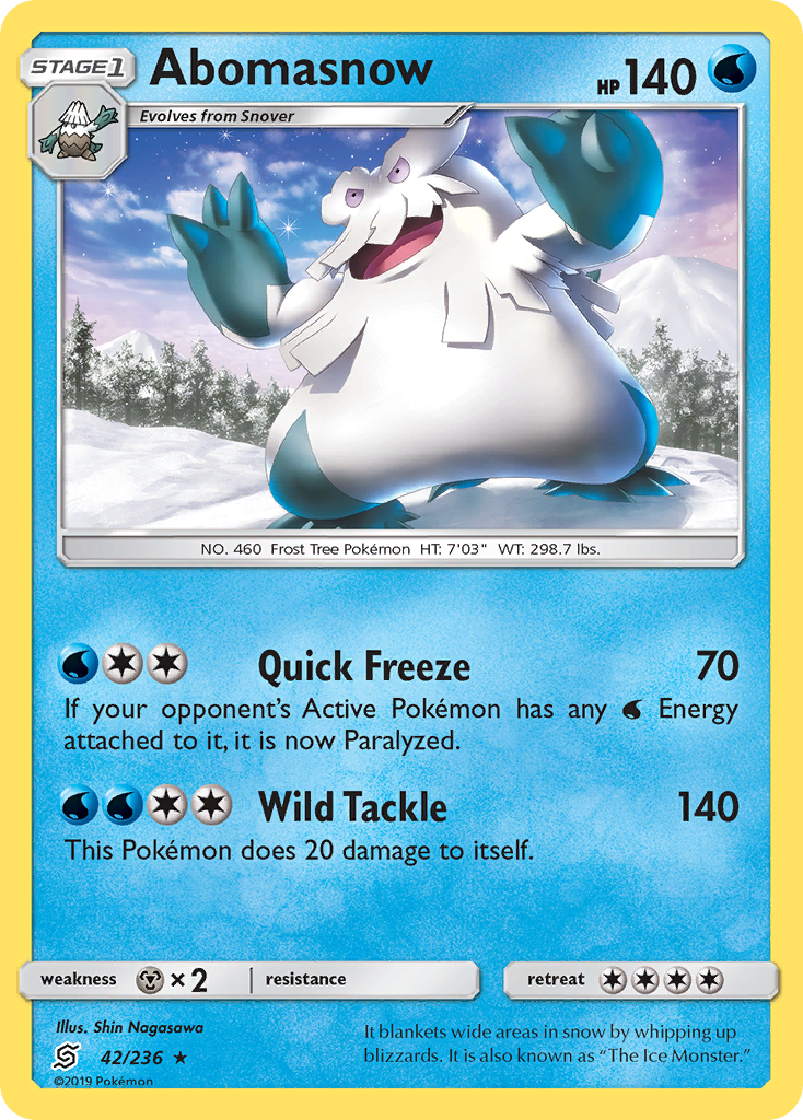 Abomasnow (42/236) [Sun & Moon: Unified Minds] | Eastridge Sports Cards & Games