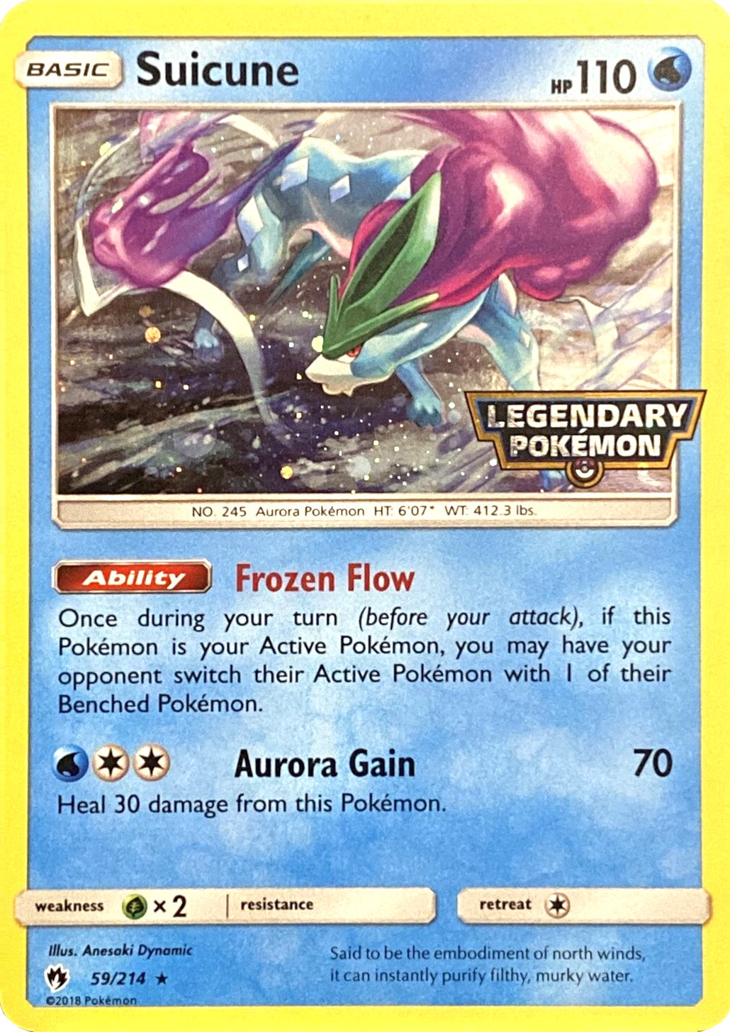 Suicune (59/214) (Legendary Pokemon Stamped) [Sun & Moon: Lost Thunder] | Eastridge Sports Cards & Games