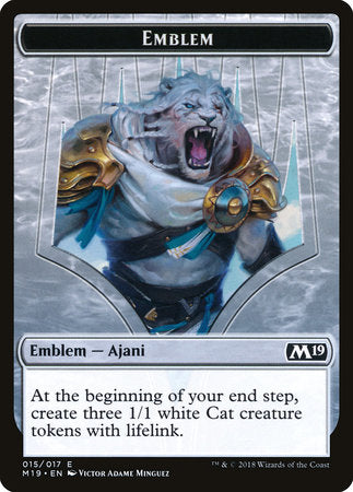 Emblem - Ajani, Adversary of Tyrants [Core Set 2019 Tokens] | Eastridge Sports Cards & Games