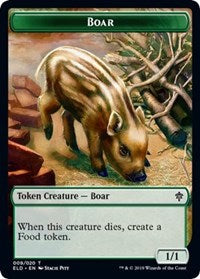 Boar // Food (15) Double-sided Token [Throne of Eldraine Tokens] | Eastridge Sports Cards & Games