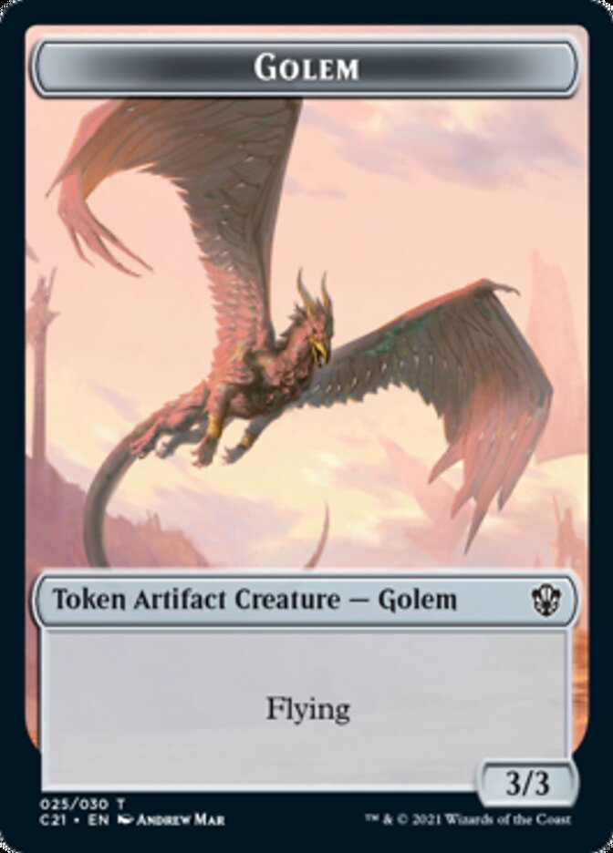 Golem (025) // Thopter Token [Commander 2021 Tokens] | Eastridge Sports Cards & Games