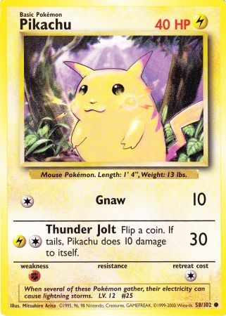 Pikachu (58/102) (Jumbo Card) [Base Set Unlimited] | Eastridge Sports Cards & Games