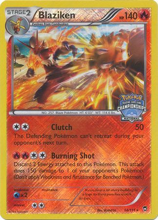 Blaziken (14/111) (National Championship Promo) [XY: Furious Fists] | Eastridge Sports Cards & Games