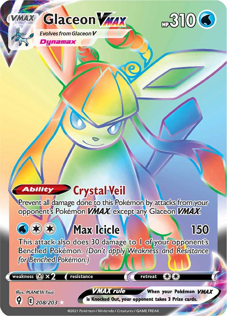 Glaceon VMAX (208/203) [Sword & Shield: Evolving Skies] | Eastridge Sports Cards & Games