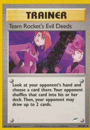 Team Rocket's Evil Deeds (103/105) [Neo Destiny Unlimited] | Eastridge Sports Cards & Games