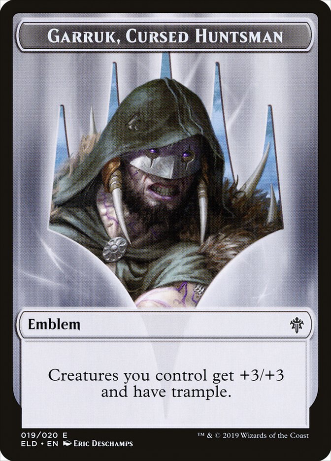Garruk, Cursed Huntsman Emblem [Throne of Eldraine Tokens] | Eastridge Sports Cards & Games