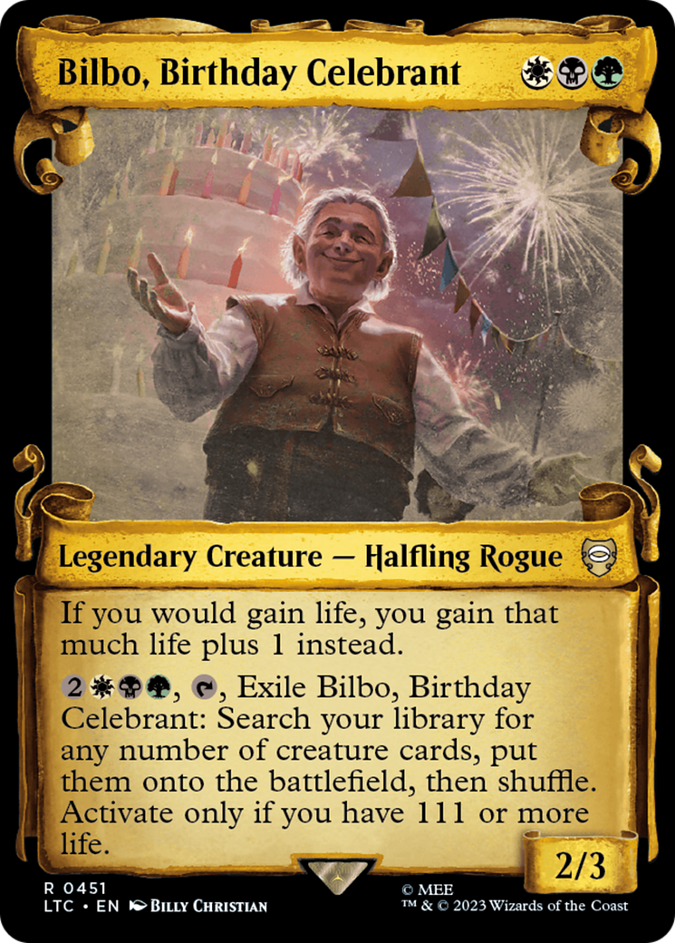 Bilbo, Birthday Celebrant [The Lord of the Rings: Tales of Middle-Earth Commander Showcase Scrolls] | Eastridge Sports Cards & Games