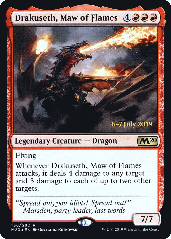 Drakuseth, Maw of Flames  [Core Set 2020 Prerelease Promos] | Eastridge Sports Cards & Games
