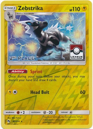 Zebstrika (82/214) (League Promo 2nd Place) [Sun & Moon: Lost Thunder] | Eastridge Sports Cards & Games