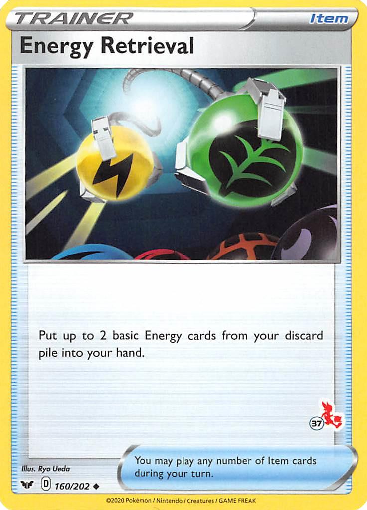 Energy Retrieval (160/202) (Cinderace Stamp #37) [Battle Academy 2022] | Eastridge Sports Cards & Games