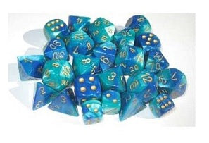 CHESSEX GEMINI 36D6 BLUE-TEAL/GOLD 12MM (CHX27859) | Eastridge Sports Cards & Games