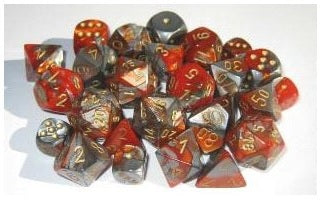 CHESSEX GEMINI 36D6 ORANGE-STEEL/GOLD 12MM (CHX26861) | Eastridge Sports Cards & Games