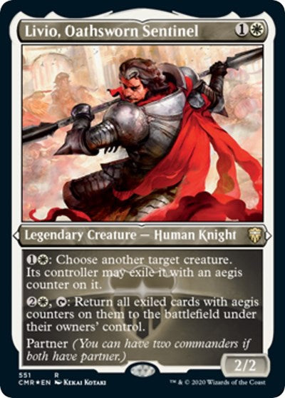 Livio, Oathsworn Sentinel (Foil Etched) [Commander Legends] | Eastridge Sports Cards & Games