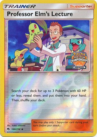 Professor Elm's Lecture (188/214) (Regional Championship Promo) [Sun & Moon: Lost Thunder] | Eastridge Sports Cards & Games