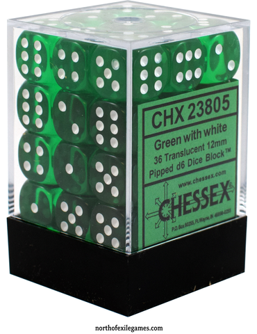 CHESSEX VORTEX 36D6 GREEN/GOLD 12MM (CHX27835) | Eastridge Sports Cards & Games