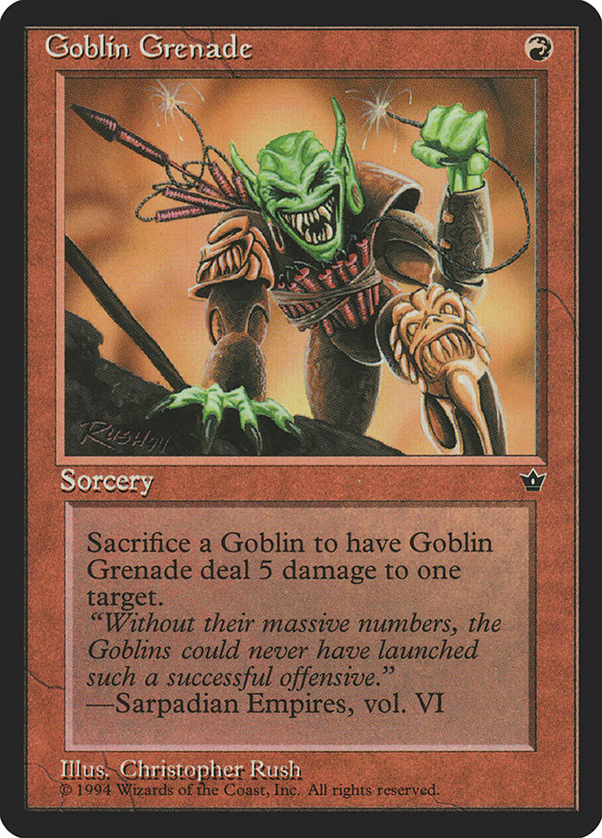 Goblin Grenade (Christopher Rush) [Fallen Empires] | Eastridge Sports Cards & Games