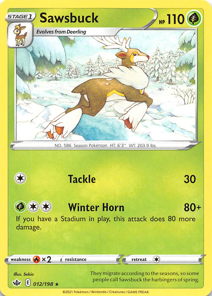 Sawsbuck (012/198) [Sword & Shield: Chilling Reign] | Eastridge Sports Cards & Games