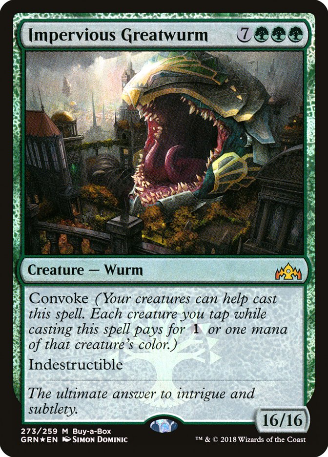Impervious Greatwurm (Buy-A-Box) [Guilds of Ravnica] | Eastridge Sports Cards & Games