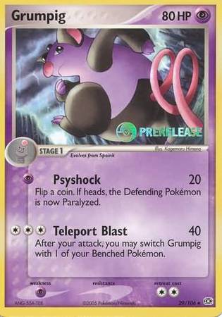 Grumpig (29/106) (Prerelease Promo) [Nintendo: Black Star Promos] | Eastridge Sports Cards & Games