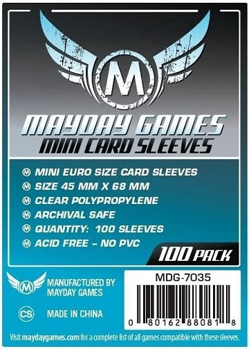Mayday STANDARD MINI EURO SLEEVES 45MM X 68MM 100CT | Eastridge Sports Cards & Games