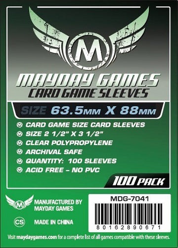 Mayday STANDARD CARD SLEEVES 63.5MM X 88MM 100CT | Eastridge Sports Cards & Games