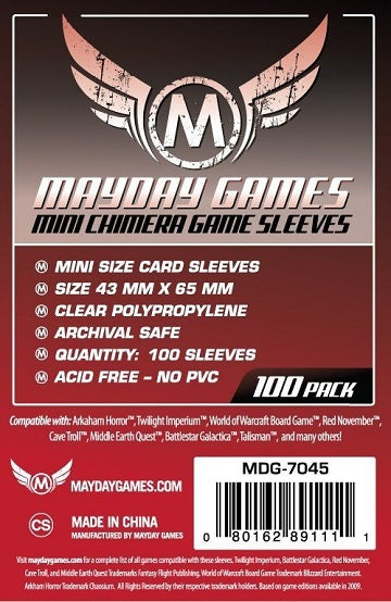 Mayday STANDARD MINI USA CHIMERA SLEEVES 43MMX65MM 100CT | Eastridge Sports Cards & Games