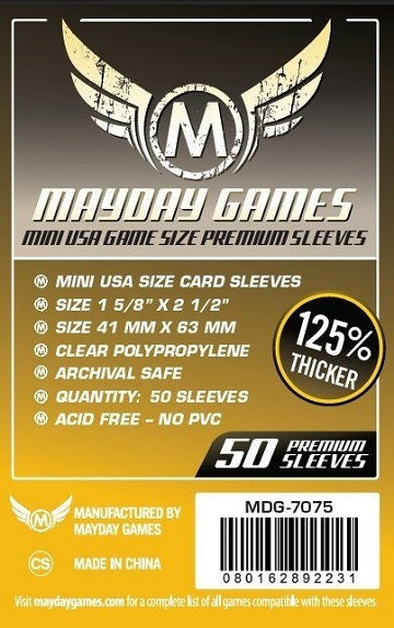 Mayday PREMIUM MINI USA SLEEVES 41MM X 63MM 50CT | Eastridge Sports Cards & Games
