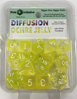 ROLL 4 INITIATIVE SET OF 15 DICE: DIFFUSION OCHRE JELLY/WHITE | Eastridge Sports Cards & Games