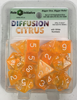 ROLL 4 INITIATIVE SET OF 15 DICE: DIFFUSION CITRUS/WHITE | Eastridge Sports Cards & Games