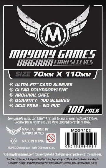 Mayday STANDARD MAGNUM LOST CITIES SLEEVES 70mm X 110mm 100ct | Eastridge Sports Cards & Games