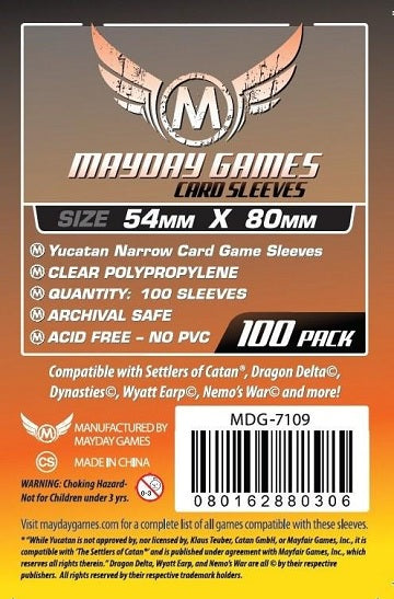 Mayday STANDARD YUCATAN SLEEVES 54mm X 80mm 100CT | Eastridge Sports Cards & Games