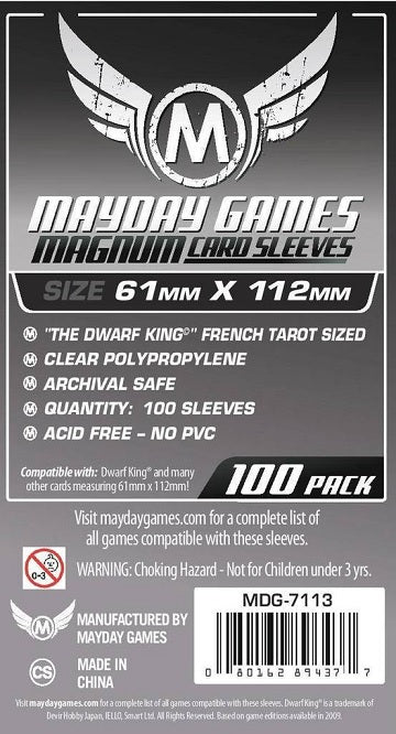 Mayday STANDARD Dwarf King FRENCH TAROT SLEEVES 61mm X 112mm 100Ct | Eastridge Sports Cards & Games