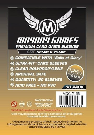 Mayday PREMIUM SAILS OF GLORY SLEEVES 50mm X 75mm 50CT | Eastridge Sports Cards & Games