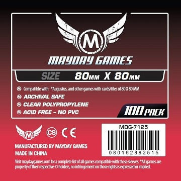 Mayday STANDARD MEDIUM SQUARE SLEEVES 80mmX 80mm 100CT | Eastridge Sports Cards & Games